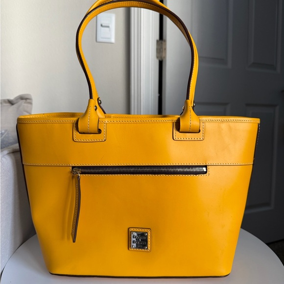 Dooney & Bourke Handbags - Dooney & Bourke Yellow Leather Tote